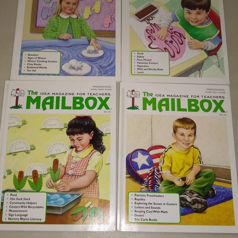 The Mailbox Preschool 2007 - 2008 magazines x 4